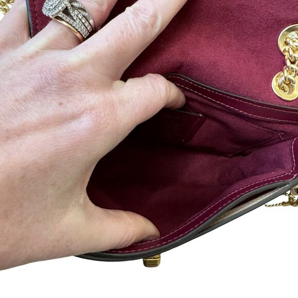 COACH Mini Cassidy Crossbody Shoulder Satchel Snake Embossed Leather Signature - Picture 9 of 11